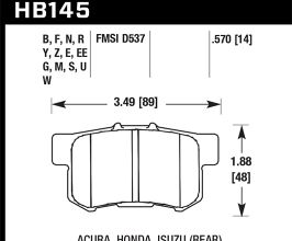 HAWK 97-01 Acura Integra Type R / 06-13 Honda Civic Si Blue 42 Rear Brake Pads for Acura CL YA1