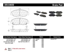 StopTech StopTech Performance 97-99 Acura CL / 94-97 Honda Accord Coupe / 90-97 Accord Sedan Front Brake Pad for Acura CL YA1