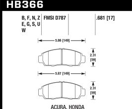 HAWK 04+ Accord TSX / 99-08 TL / 01-03 CL / 08+ Honda Accord EX HP+ Street Front Brake Pads for Acura CL YA4