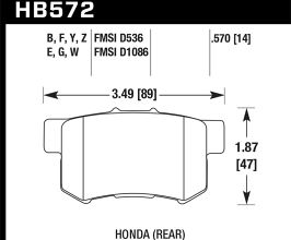 HAWK 02-04 Honda Civic Si / 99-08 Acura TL Blue 9012 Race Rear Brake Pads for Acura CL YA4