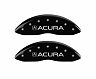 MGP Caliper Covers 4 Caliper Covers Engraved Front & Rear Acura Black Finish Silver Char 2017 Acura ILX for Acura ILX Base