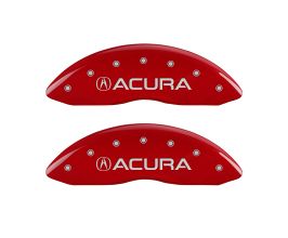MGP Caliper Covers 4 Caliper Covers Engraved Front & Rear Acura Red Finish Silver Char 2017 Acura ILX for Acura ILX DE1