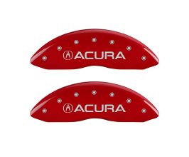 MGP Caliper Covers 4 Caliper Covers Engraved Front & Rear Acura Red Finish Silver Char 2017 Acura ILX for Acura ILX DE1