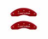 MGP Caliper Covers 4 Caliper Covers Engraved Front & Rear Acura Red finish silver ch for Acura ILX Base/Hybrid