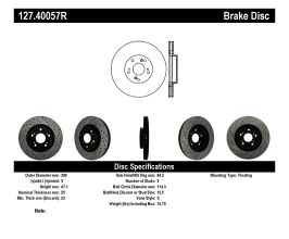 StopTech StopTech 02-06 Acura RSX Type S / 06-09 Honda Civic Si Slotted & Drilled Right Front Rotor for Acura ILX DE1