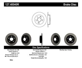 StopTech StopTech 06-09 Honda Civic Ex/Si Slotted & Drilled Right Rear Rotor for Acura ILX DE1