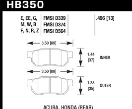 HAWK 90-01 Acura Integra (excl Type R) / 98-00 Civic Coupe Si HPS Street Rear Brake Pads for Acura Integra Type-R DC2