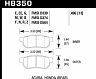 HAWK 86-01 Acura Integra LS / 99-00 Civic Coupe Si DTC-30 Race Rear Brake Pads for Acura Integra