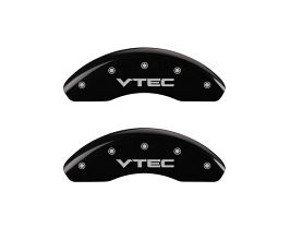 MGP Caliper Covers 4 Caliper Covers Engraved Front & Rear Vtech Black finish silver ch for Acura Integra Type-R DC5