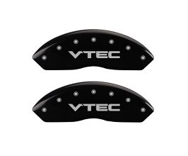 MGP Caliper Covers 4 Caliper Covers Engraved Front & Rear Vtech Black finish silver ch for Acura Integra Type-R DC5