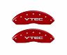 MGP Caliper Covers 4 Caliper Covers Engraved Front & Rear Vtech Red finish silver ch for Acura RSX Type-S