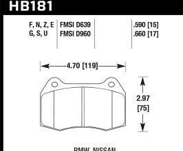 HAWK 02-04 Acura RSX / 94-97 BMW 840CI/850CI / 92-02 Nissan Skyline Blue 9012 Front Race Brake Pads for Acura Integra Type-R DC5