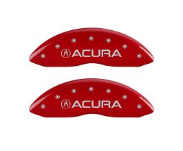 MGP Caliper Covers 4 Caliper Covers Engraved Front Acura Engraved Rear MDX Red finish silver ch for Acura MDX YD2
