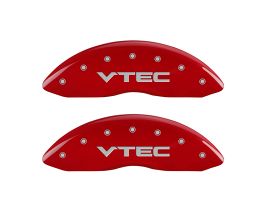 MGP Caliper Covers 4 Caliper Covers Engraved Front & Rear Vtech Red finish silver ch for Acura MDX YD2