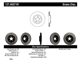 StopTech StopTech 07-08 Acura MDX SportStop Slotted & Drilled Right Front Rotor for Acura MDX YD2