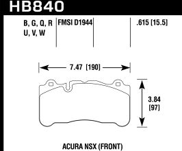 HAWK 2017 Acura NSX DTC-60 Street Front Brake Pads for Acura NSX NC