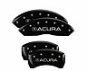 MGP Caliper Covers 4 Caliper Covers Engraved Front & Rear Acura Black Finish Silver Char 2019 Acura RDX