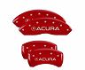 MGP Caliper Covers 4 Caliper Covers Engraved Front & Rear Acura Red Finish Silver Char 2019 Acura RDX for Acura RDX Base