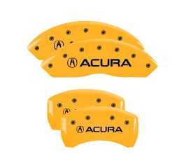 MGP Caliper Covers 4 Caliper Covers Engraved Front & Rear Acura Yellow Finish Black Char 2019 Acura RDX for Acura RDX TC1