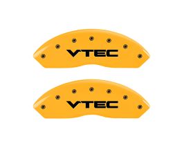 MGP Caliper Covers 4 Caliper Covers Engraved Front & Rear Vtech Yellow Finish Black Char 1999 Acura RL for Acura RL 1