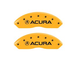 MGP Caliper Covers 4 Caliper Covers Engraved Front & Rear Acura Yellow finish black ch for Acura RLX 1