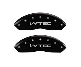 MGP Caliper Covers 4 Caliper Covers Engraved Front & Rear i-Vtec Black finish silver ch for Acura RLX 1
