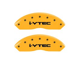 MGP Caliper Covers 4 Caliper Covers Engraved Front & Rear i-Vtec Yellow finish black ch for Acura RLX 1