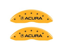 MGP Caliper Covers 4 Caliper Covers Engraved Front & Rear Acura Yellow Finish Black Char 2008 Acura TL for Acura TL UA6