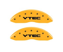 MGP Caliper Covers 4 Caliper Covers Engraved Front & Rear Vtech Yellow Finish Black Char 2008 Acura TL for Acura TL UA6