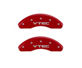 MGP Caliper Covers 4 Caliper Covers Engraved Front & Rear Vtech Red finish silver ch for Acura TL UA6