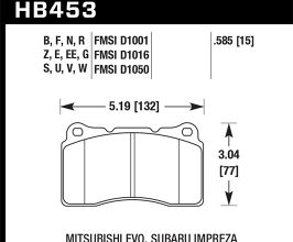 HAWK DTC-80 04-15 Subaru Impreza WRX/STI, 02-06/08-14 Mitsubishi Lancer Evo Front Brake Pads for Acura TL UA6