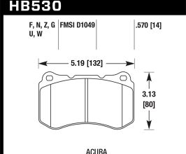 HAWK 07-08 Acura TL Type S Performance Ceramic Street Front Brake Pads for Acura TL UA6