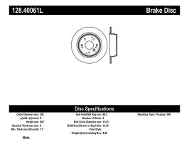 StopTech StopTech 04-08 Acura TL/TL-S Standard/Brembo Drilled Left Rear Rotor for Acura TL UA6