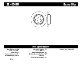 StopTech StopTech 04-08 Acura TL/TL-S Standard/Brembo Drilled Right Rear Rotor for Acura TL UA6