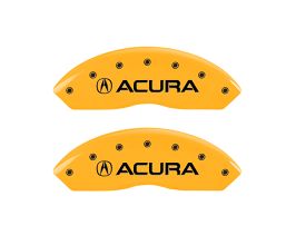 MGP Caliper Covers 4 Caliper Covers Engraved Front & Rear Acura Yellow finish black ch for Acura TL UA8