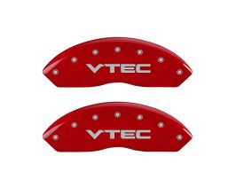 MGP Caliper Covers 4 Caliper Covers Engraved Front & Rear Vtech Red finish silver ch for Acura TL UA8