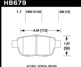 HAWK 2006-11 Honda Ridgeline Street Performance Ceramic Rear Brake Pads for Acura TL UA8