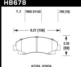 HAWK 2006-11 Honda Ridgeline Street Performance Ceramic Front Brake Pads for Acura TL UA8