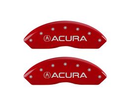 MGP Caliper Covers 4 Caliper Covers Engraved Front & Rear Acura Red finish silver ch for Acura TLX UB1