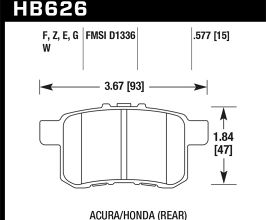 HAWK 08-10 Honda Accord 2.4L/3.0L/3.5L / 09-10 Acura TS 2.4L Blue 9012 Rear Brake Pads for Acura TSX CL9