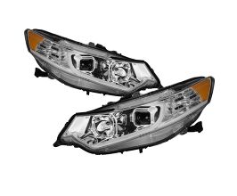 Spyder xTune 09-14 Acura Projector Headlights - Light Bar DRL - Chrome (PRO-JH-ATSX09-LB-C) for Acura TSX CU2