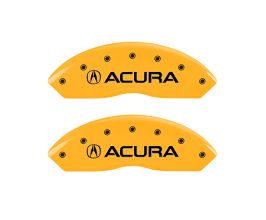 MGP Caliper Covers 4 Caliper Covers Engraved Front & Rear Acura Yellow finish black ch for Acura TSX CU2