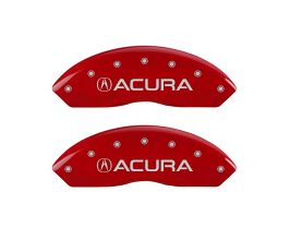 MGP Caliper Covers 4 Caliper Covers Engraved Front Acura Engraved Rear TSX Red finish silver ch for Acura TSX CU2