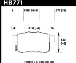 HAWK 08-16 Honda Accord High Performance Street 5.0 Rear Brake Pads for Acura TSX CU2