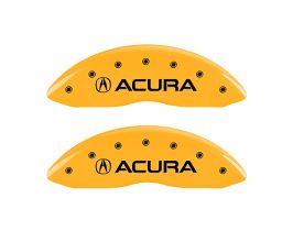 MGP Caliper Covers 4 Caliper Covers Engraved Front & Rear Acura Yellow finish black ch for Acura ZDX 1