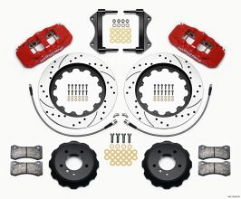 Wilwood AERO6 Front Hat Kit 15.00 Drilled Red 2007-2011 BMW E90 Series w/Lines for BMW 1-Series E