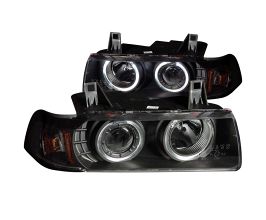 Anzo 1992-1998 BMW 3 Series E36 Projector Headlights w/ Halo Black G2 1 pc for BMW 3-Series E