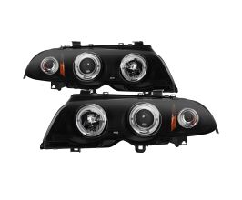 Spyder 99-01 BMW E46 3 Series 4DR Projector Headlights 1PC LED Halo (PRO-YD-BMWE46-4D-HL-AM-BSM) for BMW 3-Series E