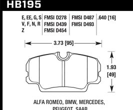 HAWK 84-4/91 BMW 325 (E30) HPS 5.0 Street Front Brake Pads for BMW 3-Series E