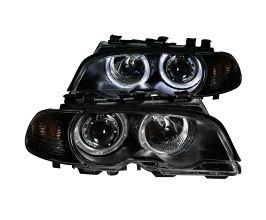 Anzo 2000-2003 BMW 3 Series E46 Projector Headlights w/ Halo Black for BMW 3-Series E4